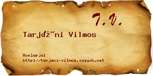 Tarjáni Vilmos névjegykártya